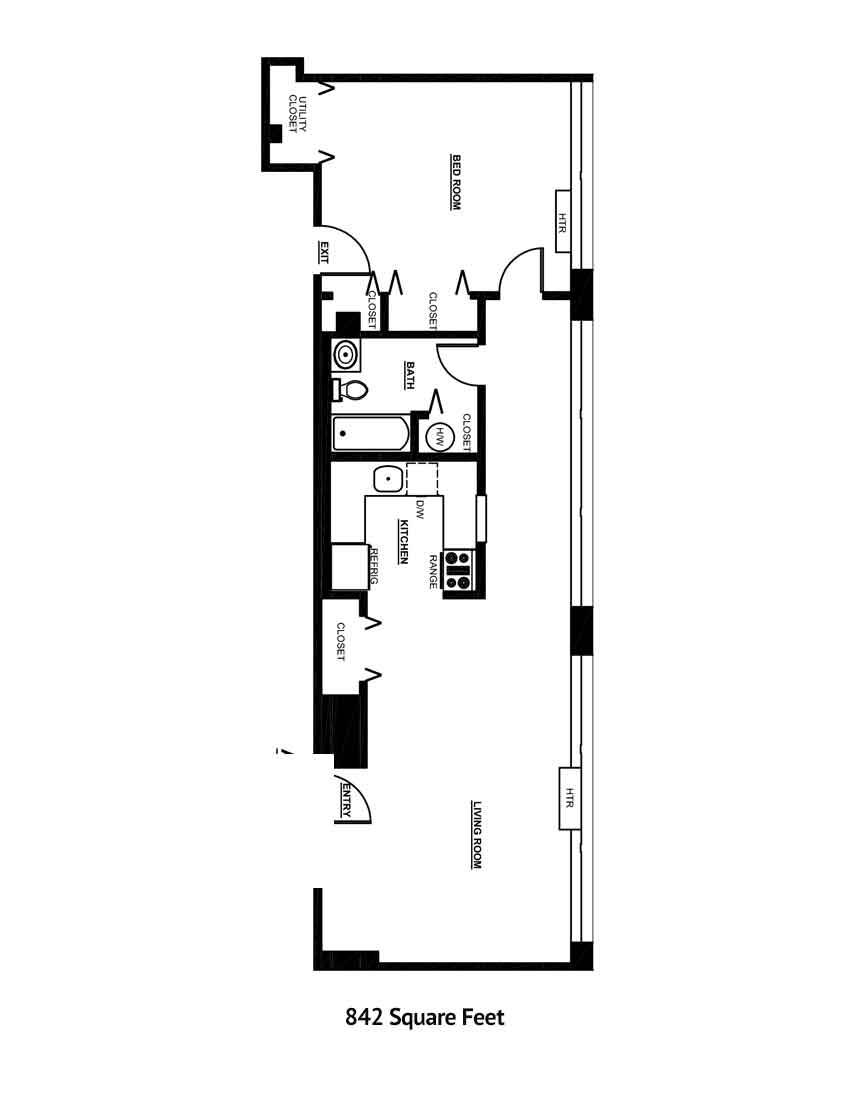 One Bedroom Floor Plan 2 New Bedford Apartments For Rent